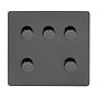Black Nickel Flat Plate 5 Gang Dimmer Switch