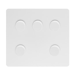 White Metal 5 Gang Dimmer Switch