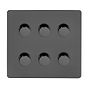 The Connaught Collection Black Nickel Flat Plate 6 Gang 2 -Way Intelligent Dimmer 150W LED (300W Halogen/Incandescent)