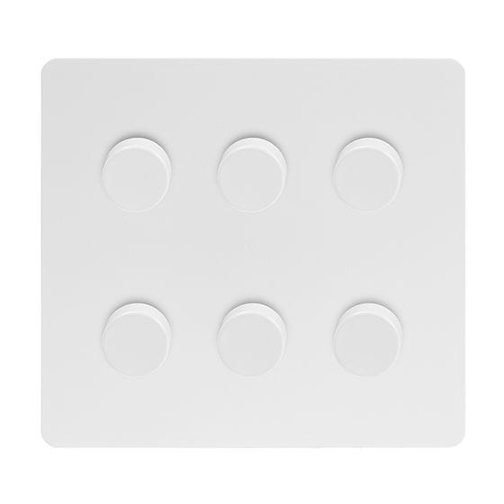 White 6 Gang Dimmer Switch