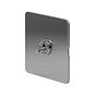 The Lombard Collection Brushed Chrome Flat Plate 20A 1 Gang 2 Way Toggle Switch Screwless