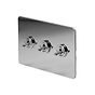 The Finsbury Collection Polished Chrome Flat Plate 20A 3 Gang 2 Way Toggle Switch Screwless