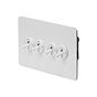 The Eldon Collection White Metal Flat Plate 20A 4 Gang 2 Way Toggle Switch Screwless