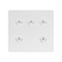 The Eldon Collection White Metal Flat Plate 5 Gang Toggle Light Switch 20A 2 Way Screwless