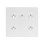 The Eldon Collection White Metal Flat Plate 5 Gang Toggle Light Switch 20A 2 Way Screwless