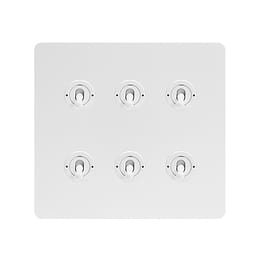white 6 gang toggle switch