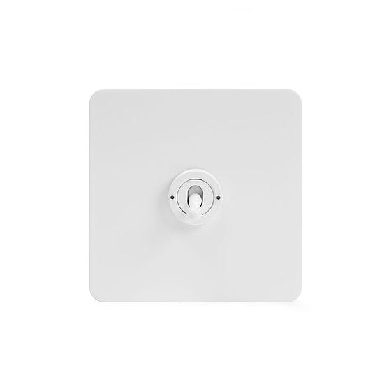 Soho Lighting White Metal Flat Plate 1 Gang Retractive Toggle Switch Screwless