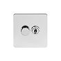 Soho Lighting Polished Chrome Flat Plate 2 Gang Dimmer and Toggle Switch Combo (1x150W LED Dimmer 1x20A 2 Way Toggle)
