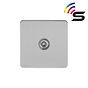 The Lombard Collection Brushed Chrome Flat Plate 1 Gang 150W Smart Toggle Switch