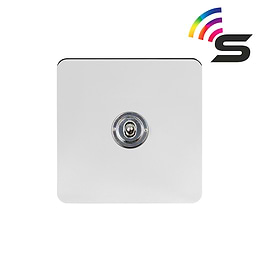 The Finsbury Collection Polished Chrome Flat Plate 1 Gang 150W Smart Toggle Switch
