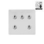 The Finsbury Collection Flat Plate Polished Chrome 5 Gang Dimming Toggle Switch