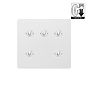 The Eldon Collection Flat Plate White Metal 5 Gang Dimming Toggle Switch
