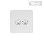 Soho Lighting White Metal 2 Gang 6A Push Button Dimmer Switch