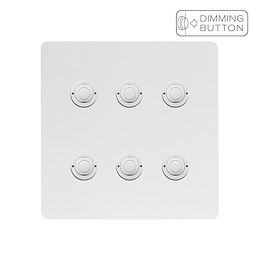 Soho Lighting White Metal 6 Gang 6A Push Button Dimmer Switch