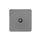 Soho Lighting Black Nickel Flat Plate 1 Gang TV Socket Blk Ins Screwless