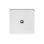 Soho Lighting Polished Chrome Flat Plate 1 Gang TV Socket Wht Ins Screwless