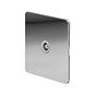 The Finsbury Collection Polished Chrome Flat Plate 1 Gang TV Aerial Socket Wht Ins Screwless