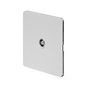 The Eldon Collection White Metal Flat Plate 1 Gang TV Aerial Coaxial Socket Wht Ins Screwless