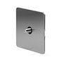 The Lombard Collection Brushed Chrome Flat Plate 1 Gang Satellite Socket Blk Ins Screwless