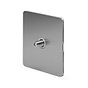 The Lombard Collection Brushed Chrome Flat Plate 1 Gang Satellite Socket Wht Ins Screwless