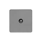 Soho Lighting Black Nickel Flat Plate 1 Gang Satellite Socket Blk Ins Screwless