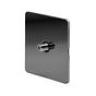 The Connaught Collection Black Nickel Flat Plate 1 Gang Satellite Socket Blk Ins Screwless