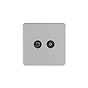 Soho Lighting Brushed Chrome Flat Plate TV+ Satellite Socket Blk Ins Screwless