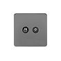 Soho Lighting Black Nickel Flat Plate TV+ Satellite Socket Blk Ins Screwless