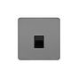 Soho Lighting Black Nickel Flat Plate 1 Gang Tel Master Socket