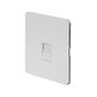 The Eldon Collection White Metal Flat Plate 1 Gang Telephone Master Socket,BT Wht Ins Screwless