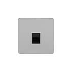 Soho Lighting Brushed Chrome Flat Plate 1 Gang Tel Secondary Socket