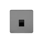 Soho Lighting Black Nickel Flat Plate 1 Gang Tel Secondary Socket