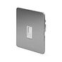 The Lombard Collection Brushed Chrome Flat Plate 1 Gang Data Socket RJ45 Ethernet Cat5/Cat6 Wht Ins Screwless