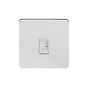 The Finsbury Collection Polished Chrome Flat Plate 1 Gang Data Socket RJ45 Ethernet Cat5/Cat6 Wht Ins Screwless