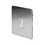 The Finsbury Collection Polished Chrome Flat Plate 1 Gang Data Socket RJ45 Ethernet Cat5/Cat6 Wht Ins Screwless