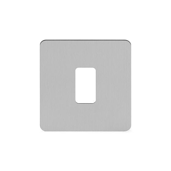 Soho Lighting Brushed Chrome Flat Plate 1 Gang Grid Plate Screwless