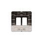 The Lombard Collection Brushed Chrome Flat Plate 2 Gang RM Rectangular Module Grid Switch Plate