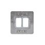The Eldon Collection White Metal Flat Plate 2 Gang RM Rectangular Module Grid Switch Plate
