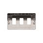 The Lombard Collection Brushed Chrome Flat Plate 3 Gang RM Rectangular Module Grid Switch Plate