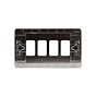 The Lombard Collection Brushed Chrome Flat Plate 4 Gang RM Rectangular Module Grid Switch Plate