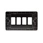 The Connaught Collection Black Nickel Flat Plate 4 Gang RM Rectangular Module Grid Switch Plate
