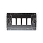 The Finsbury Collection Polished Chrome Flat Plate 4 Gang RM Rectangular Module Grid Switch Plate
