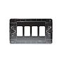 The Finsbury Collection Polished Chrome Flat Plate 4 Gang RM Rectangular Module Grid Switch Plate