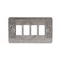 The Eldon Collection White Metal Flat Plate 4 Gang RM Rectangular Module Grid Switch Plate