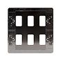 The Connaught Collection Black Nickel Flat Plate 6 Gang RM Rectangular Module Grid Switch Plate