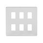 Soho Lighting Polished Chrome Flat Plate 6 Gang Grid Plate Screwless