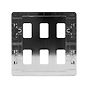 The Finsbury Collection Polished Chrome Flat Plate 6 Gang RM Rectangular Module Grid Switch Plate