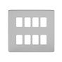 Soho Lighting Brushed Chrome Flat Plate 8 Gang Grid Plate Screwless