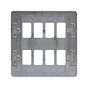 Soho Lighting White Metal Flat Plate 8 Gang RM Rectangular Module Grid Switch Plate