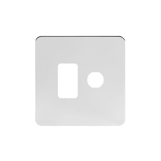 The Finsbury Collection Polished Chrome Flat Plate 2 Gang 1RM+1CM Dual Module Grid Switch Plate